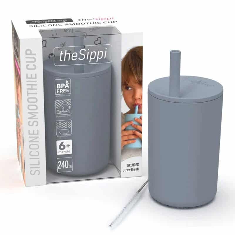 Baby sippy cup with straw, Brightberry, 240ml, BPA-free, suitable for 6+ months.