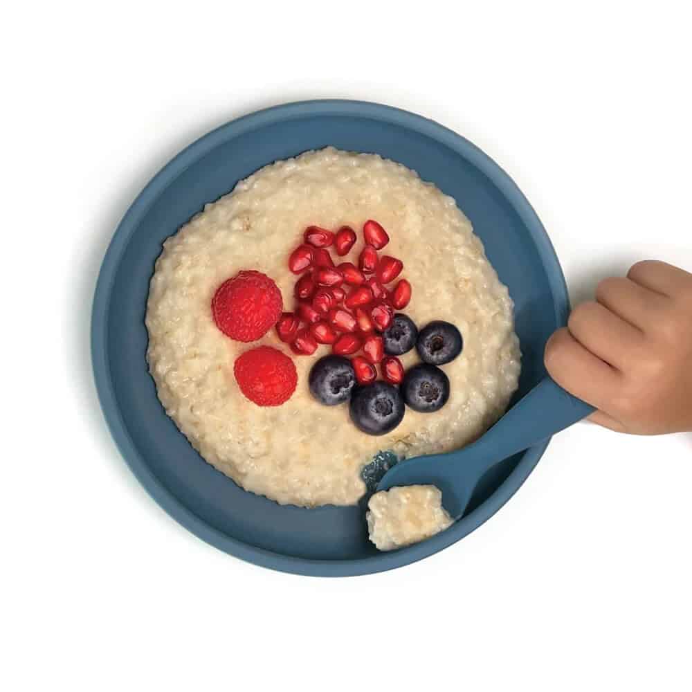 Coral Pink Silicone Suction Plate for Babies.